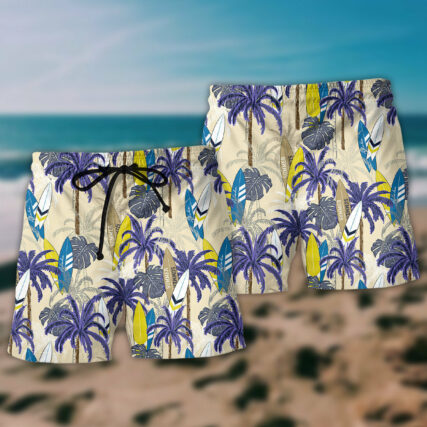 Surfing Tropical Leaf Hot Summer - Beach Short - Owl Ohh - Owl Ohh