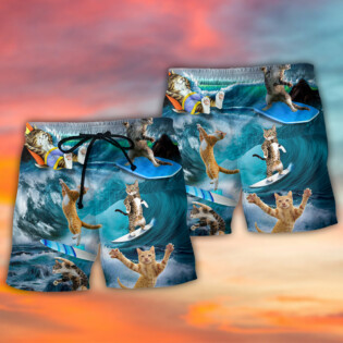 Surfing Cute Cats Style - Beach Short - Owl Ohh - Owl Ohh
