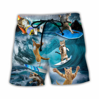 Surfing Cute Cats Style - Beach Short - Owl Ohh - Owl Ohh