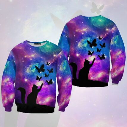 Beautiful Cat And Butterfly - Hoodie - HOOD01NGA181121