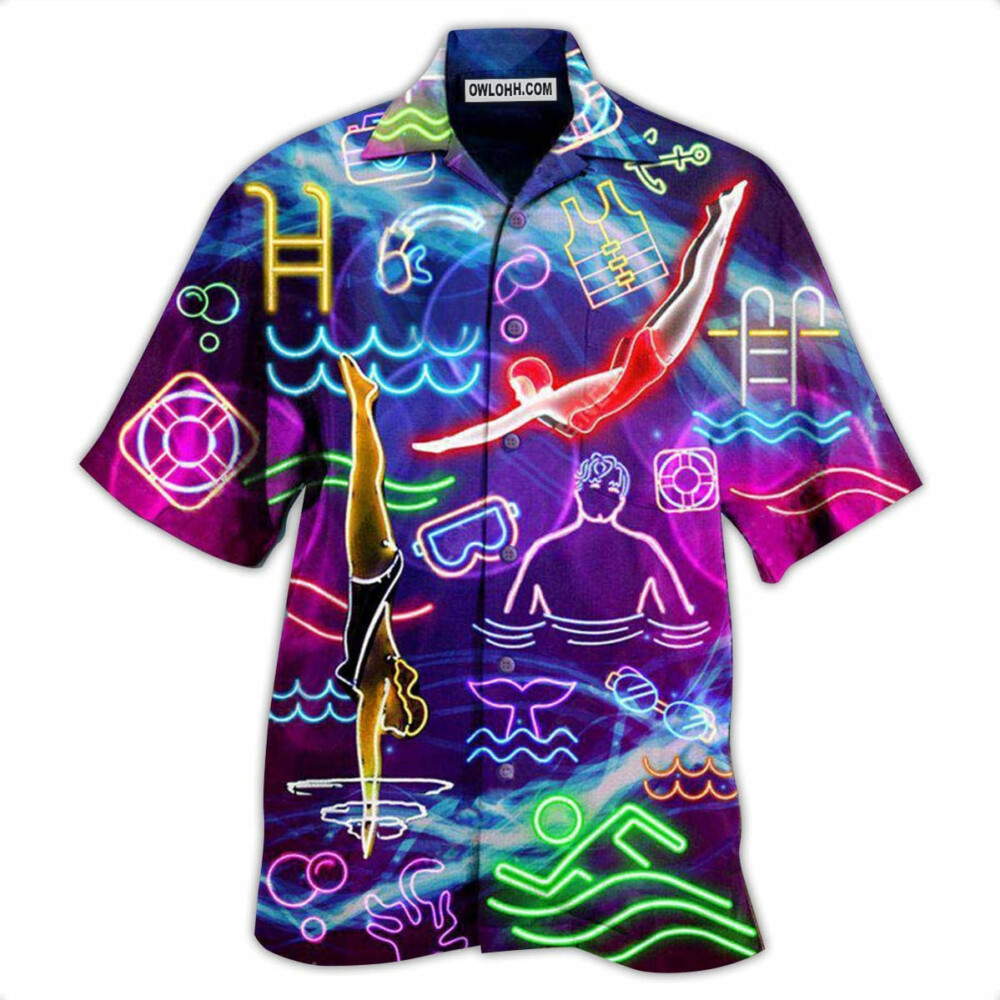 Swimming With Your Heart Swimming - Hawaiian Shirt - Owl Ohh - Owl Ohh