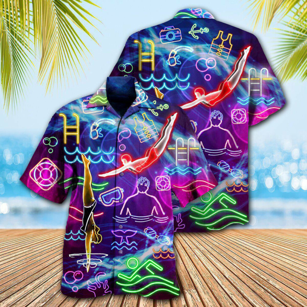 Swimming With Your Heart Swimming - Hawaiian Shirt - Owl Ohh - Owl Ohh