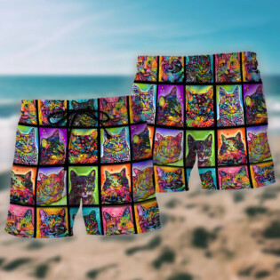 Cat Sykel Crazy For Cats Kitty - Beach Short - Owl Ohh - Owl Ohh