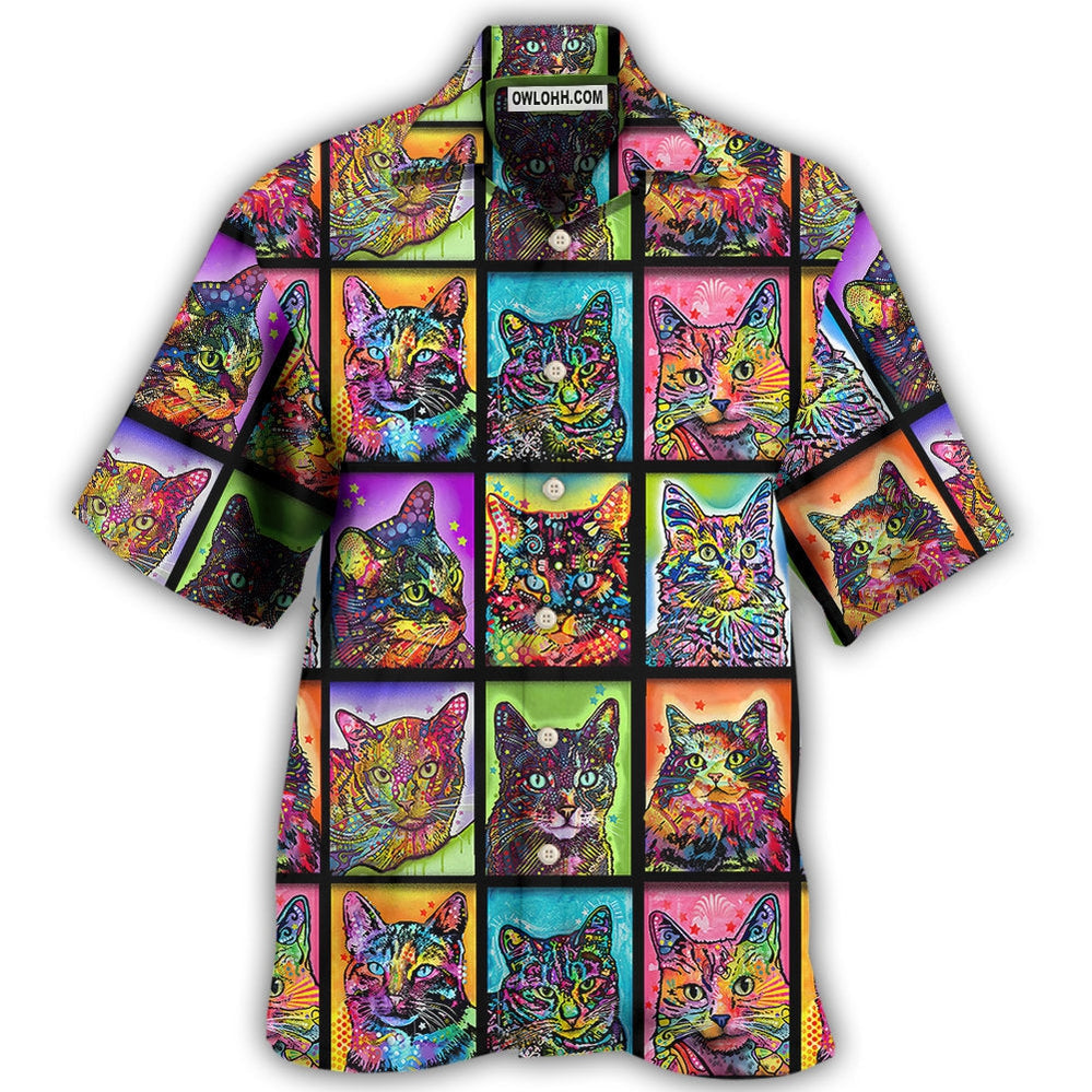 Cat Sykel Crazy For Cats Kitty - Hawaiian Shirt - Owl Ohh for men and women, kids - Owl Ohh