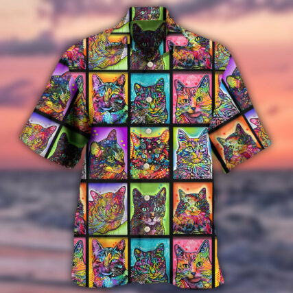 Cat Sykel Crazy For Cats Kitty - Hawaiian Shirt - Owl Ohh for men and women, kids - Owl Ohh