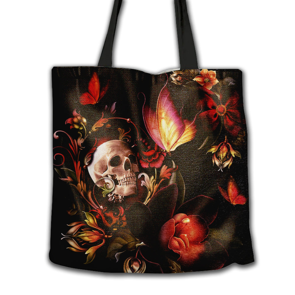Skull Red Flower Butterfly - Tote Bag - Owl Ohh - Owl Ohh