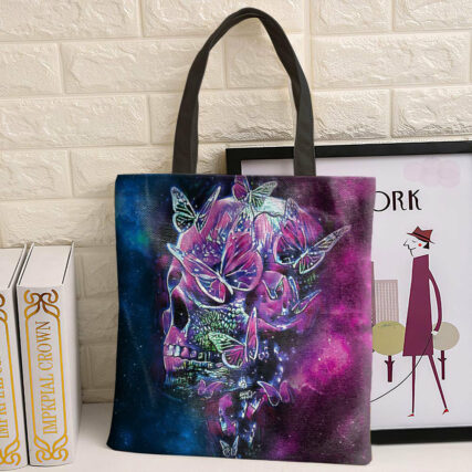 Skull Galaxy Skull And Butterfly - Tote Bag - Owl Ohh - Owl Ohh