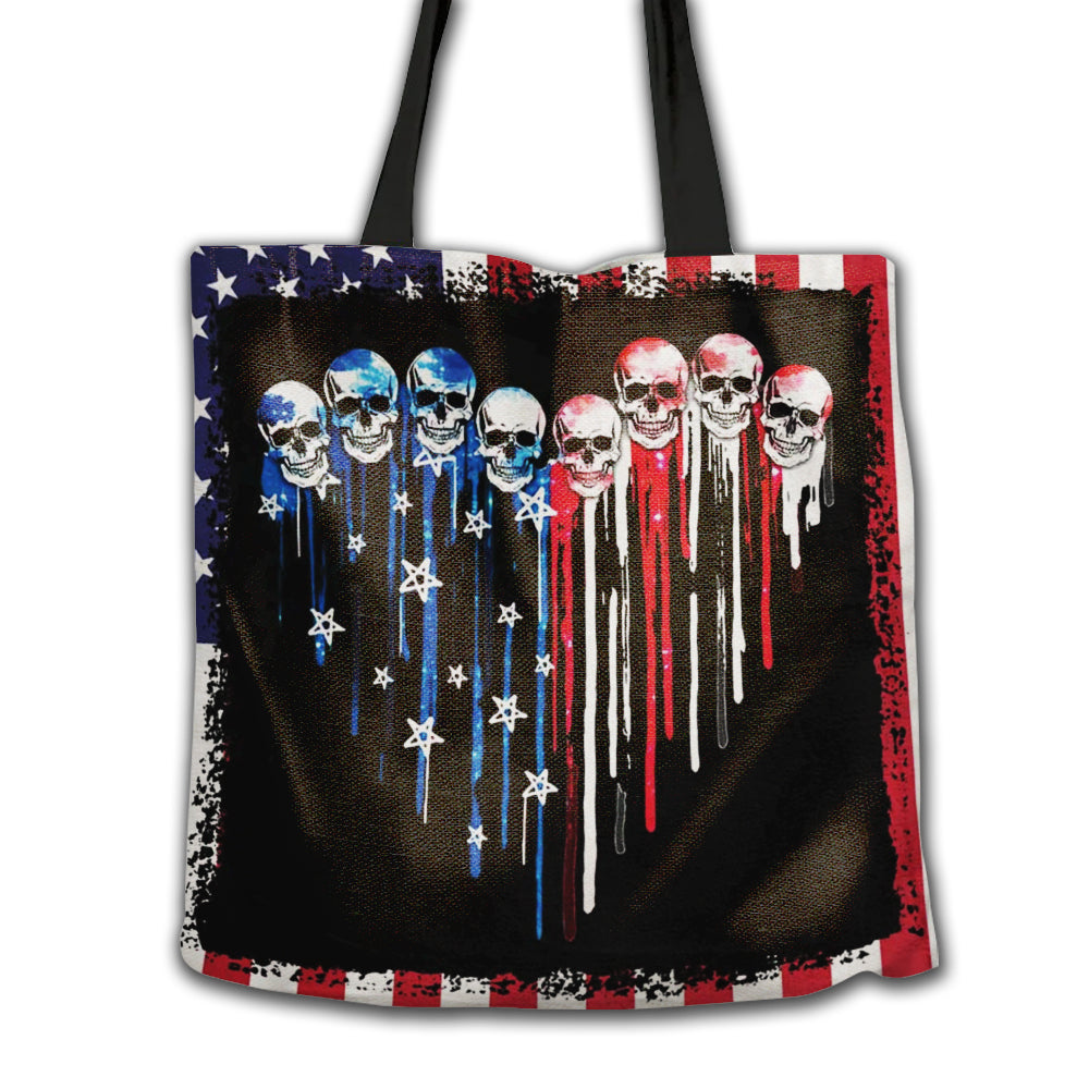 Skull America Flag Skull - Tote Bag - Owl Ohh - Owl Ohh