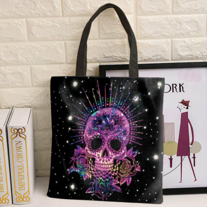 Sugar Skull Paisley Rose Colorful Floral Skull - Tote Bag - Owl Ohh - Owl Ohh