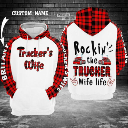 Truck the trucker's wife custom name - Hoodie - HOOD01FTN180921