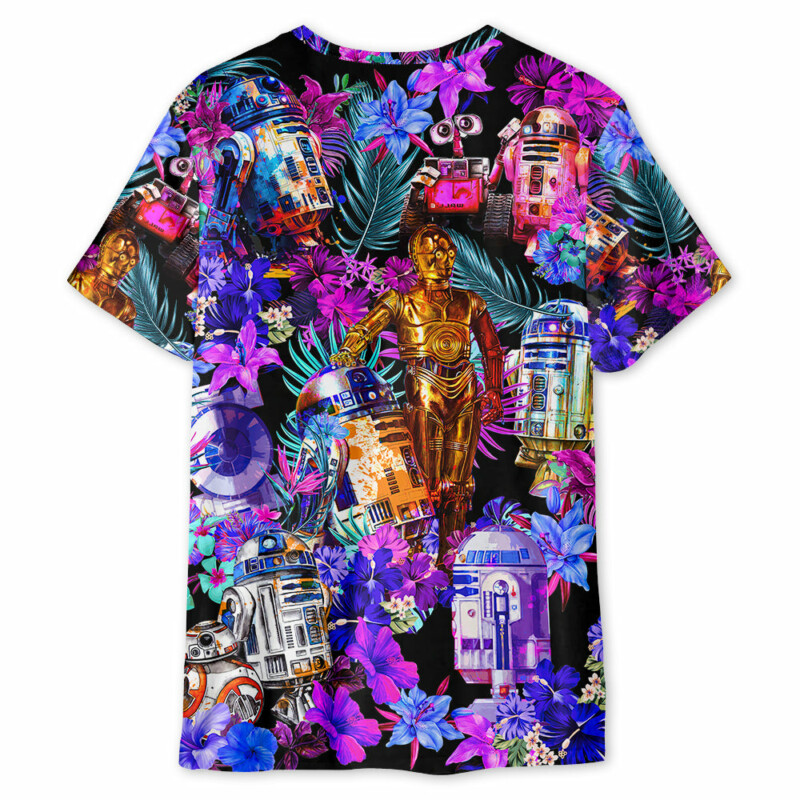 Special Star Wars R2-D2 With Friends Synthwave - Unisex 3D T-shirt