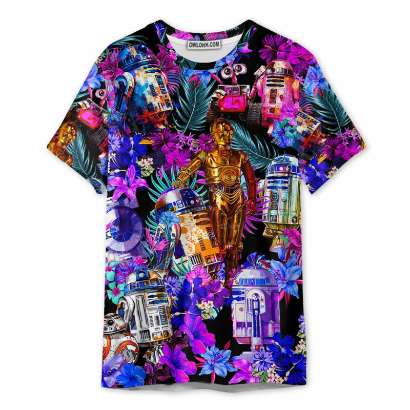 Special Star Wars R2-D2 With Friends Synthwave - Unisex 3D T-shirt