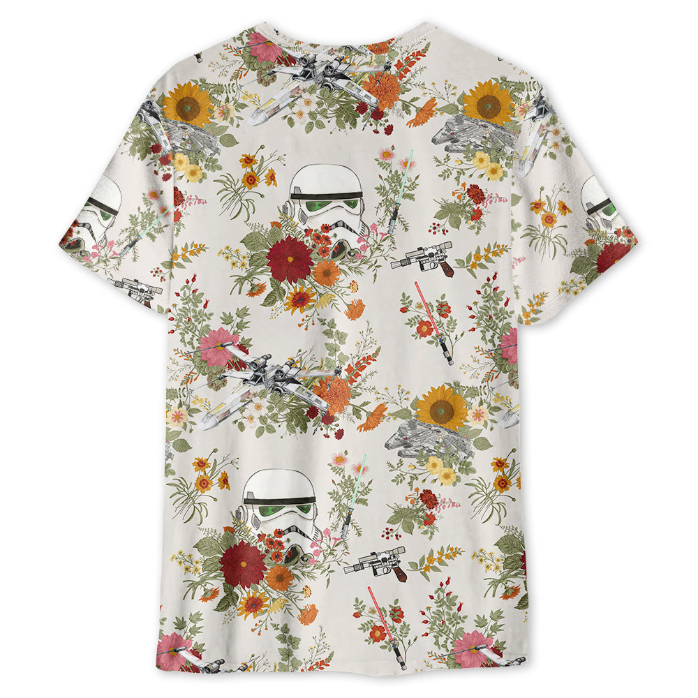 Starwars Stormtrooper Flower Vintage Autumn - Unisex 3D T-shirt