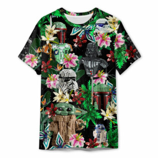 Star Wars Lego Baby Yoda, Boba Fett, Darth Vader and Stormtroopers Tropical - Unisex 3D T-shirt