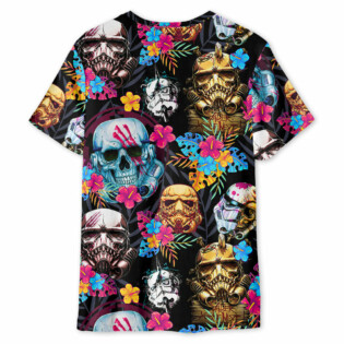 Halloween Starwars Stormtrooper Skull Tropical Neon - Unisex 3D T-shirt