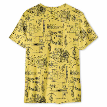 SPACE SHIPS STAR WARS YELLOW - Unisex 3D T-shirt