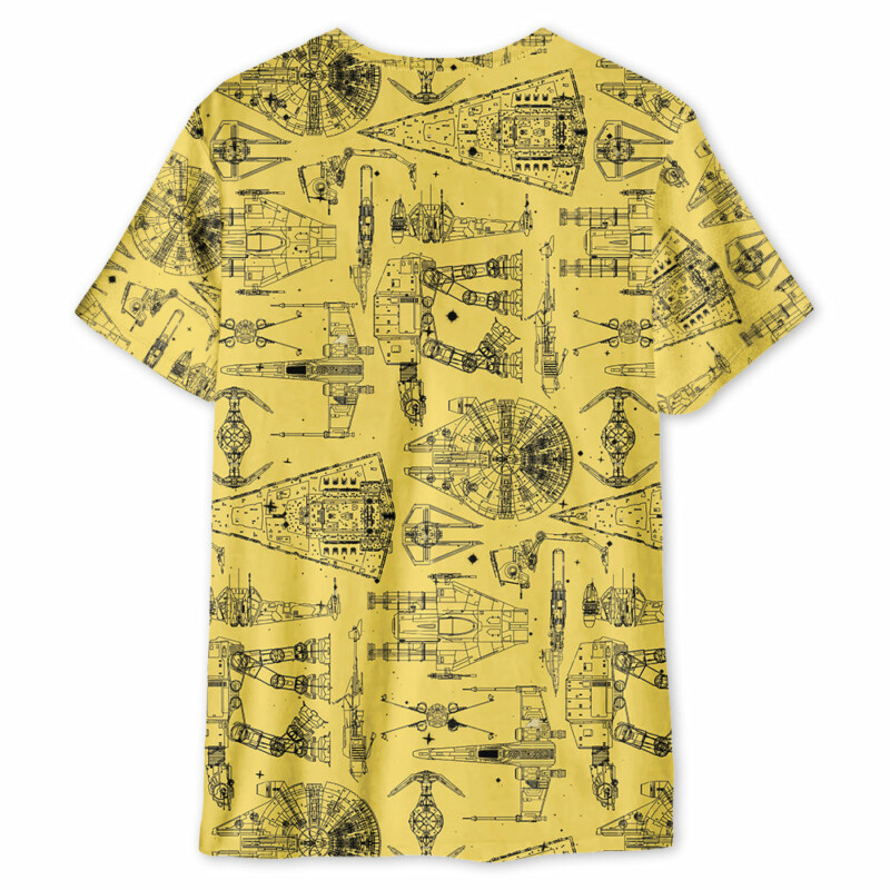 SPACE SHIPS STAR WARS YELLOW - Unisex 3D T-shirt