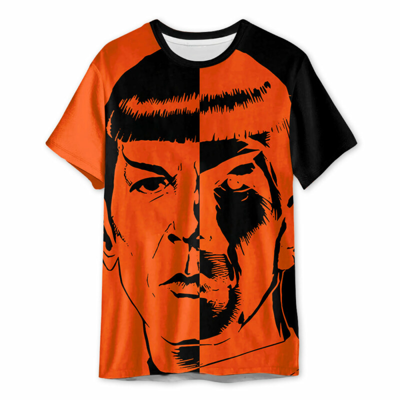 Halloween Star Trek Spock Two-Faced - Unisex 3D T-shirt - Owl Ohh-Owl Ohh