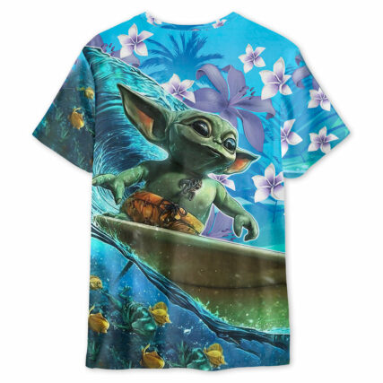 Star Wars Baby Yoda Surfing - Unisex 3D T-shirt