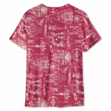SPACE SHIPS STAR WARS PINK - Unisex 3D T-shirt