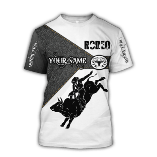 Personalized Name Bull Riding Hoodie Printed Unisex Shirts Black Rodeo