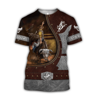 Personalized Name Bull Riding Hoodie Printed Unisex Shirts Brown HOOD02FNN061121
