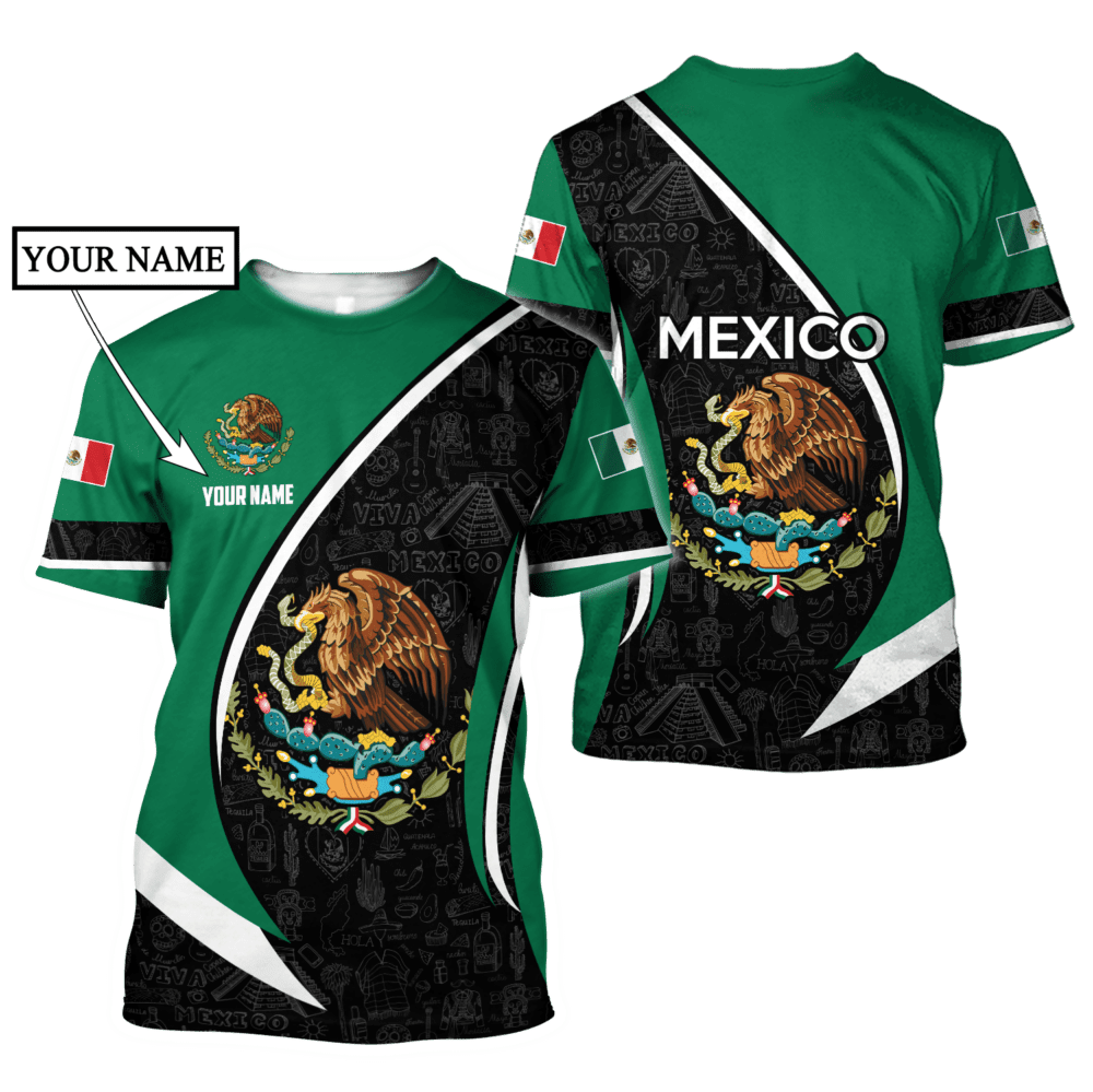 Persionalized Mexico 3D All Over Printed Unisex Hoodie