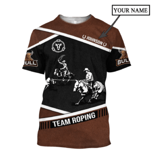 Personalized Name Bull Riding Hoodie Printed Unisex Shirts Black Team Roping
