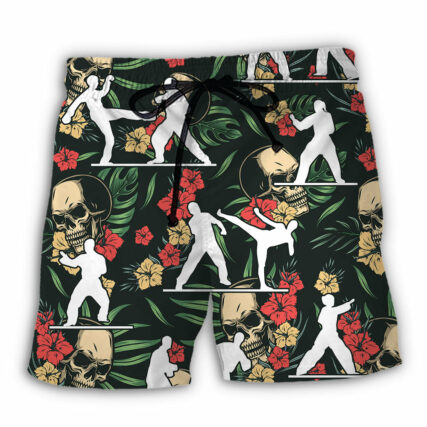 Taekwondo Tropical Floral - Beach Short - Owl Ohh - Owl Ohh