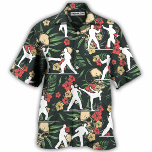 Taekwondo Tropical Floral - Hawaiian Shirt - Owl Ohh for men and women, kids - Owl Ohh