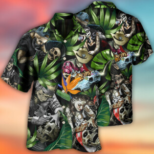 Tattoo Skull Style With Girl - Hawaiian Shirt - Owl Ohh for men and women, kids - Owl Ohh