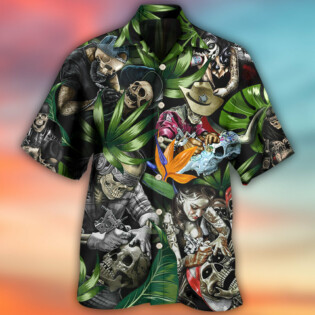 Tattoo Skull Style With Girl - Hawaiian Shirt - Owl Ohh for men and women, kids - Owl Ohh