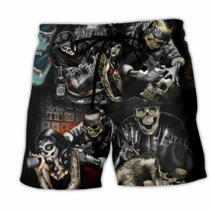 Tattoo Skull Cool - Beach Short - Owl Ohh - Owl Ohh