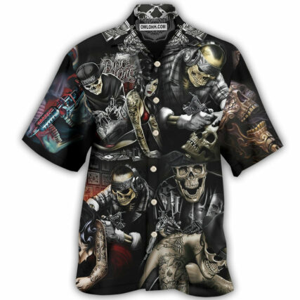 Tattoo Skull Cool - Hawaiian Shirt - Owl Ohh - Owl Ohh