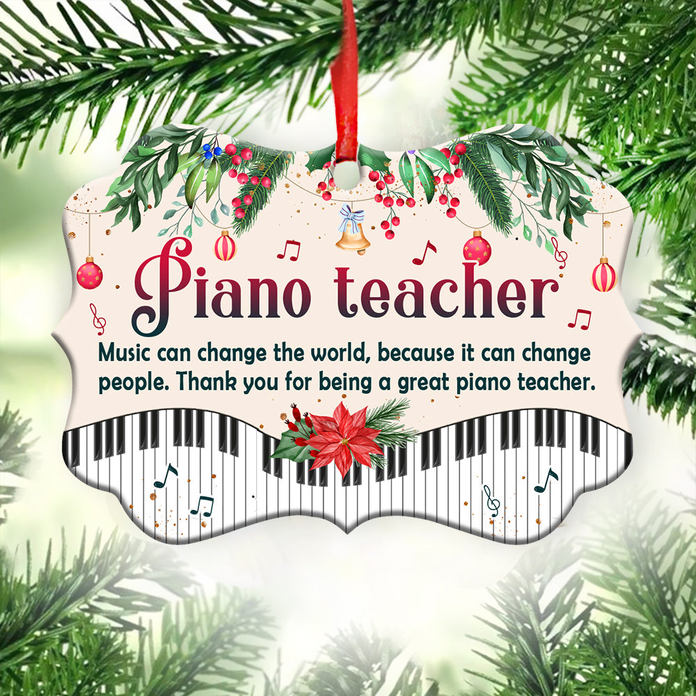 Teacher Gift Piano Teacher - Horizontal Ornament - Owl Ohh - Owl Ohh