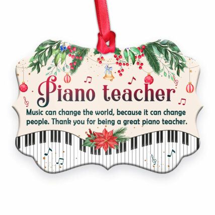 Teacher Gift Piano Teacher - Horizontal Ornament - Owl Ohh - Owl Ohh