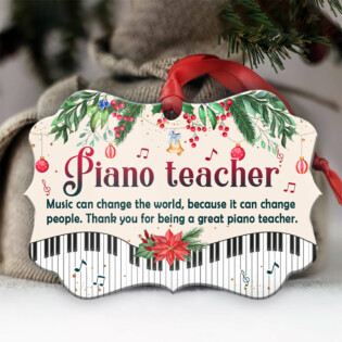 Teacher Gift Piano Teacher - Horizontal Ornament - Owl Ohh - Owl Ohh