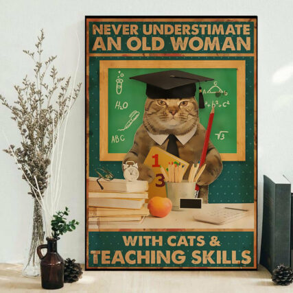 Teacher Teaching Skills Cat - Vertical Poster - Owl Ohh - Owl Ohh