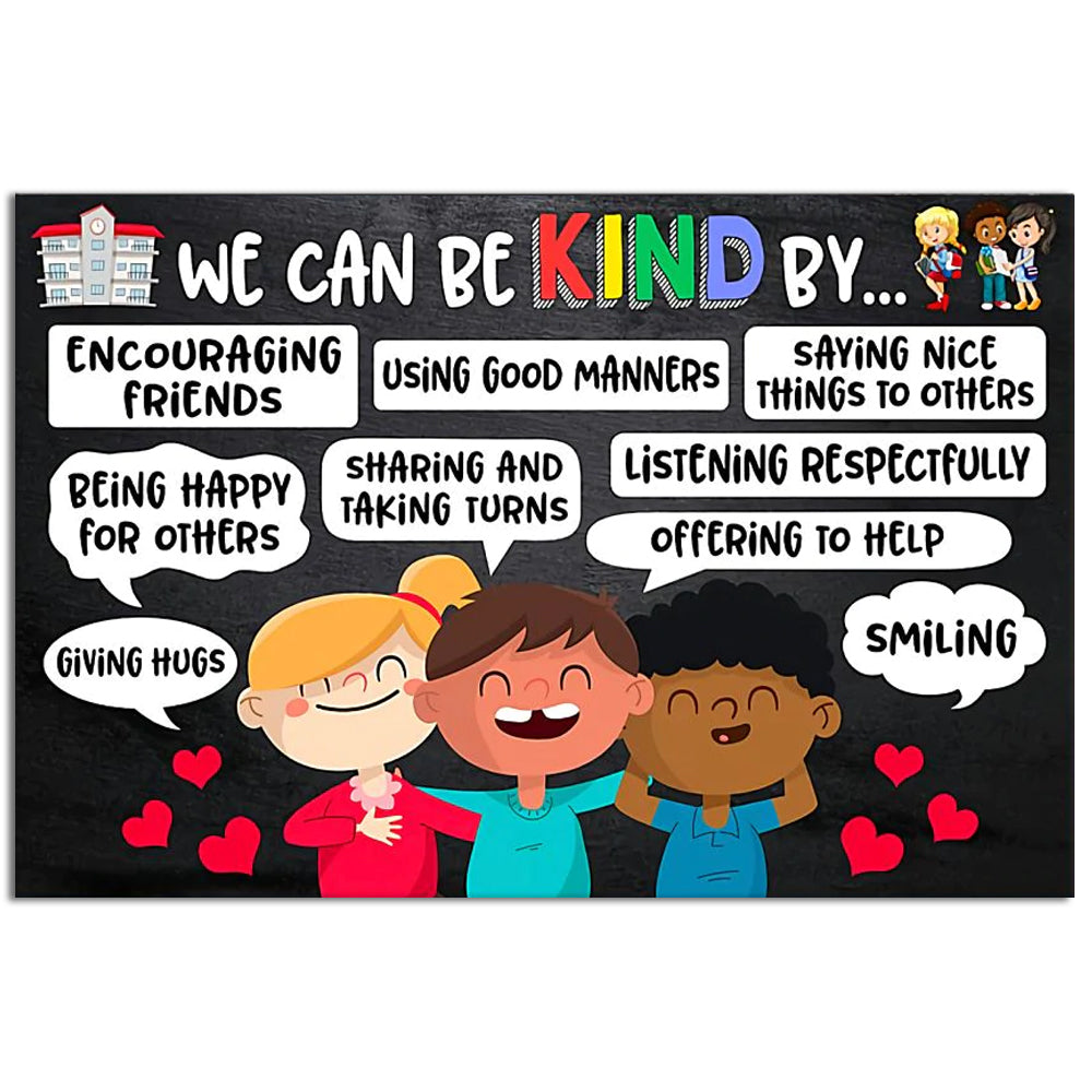 Teacher We Can Be Kind - Horizontal Poster - Owl Ohh - Owl Ohh