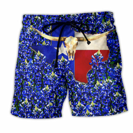 Texas Forever Texas Bluebonnet Blue - Beach Short - Owl Ohh - Owl Ohh