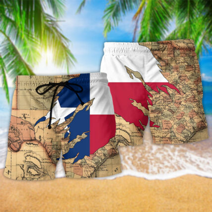 Texas Map Peace Life Style - Beach Short - Owl Ohh - Owl Ohh