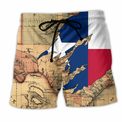 Texas Map Peace Life Style - Beach Short - Owl Ohh - Owl Ohh