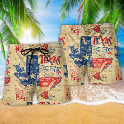 Texas Peace Life Vintage Style - Beach Short - Owl Ohh - Owl Ohh