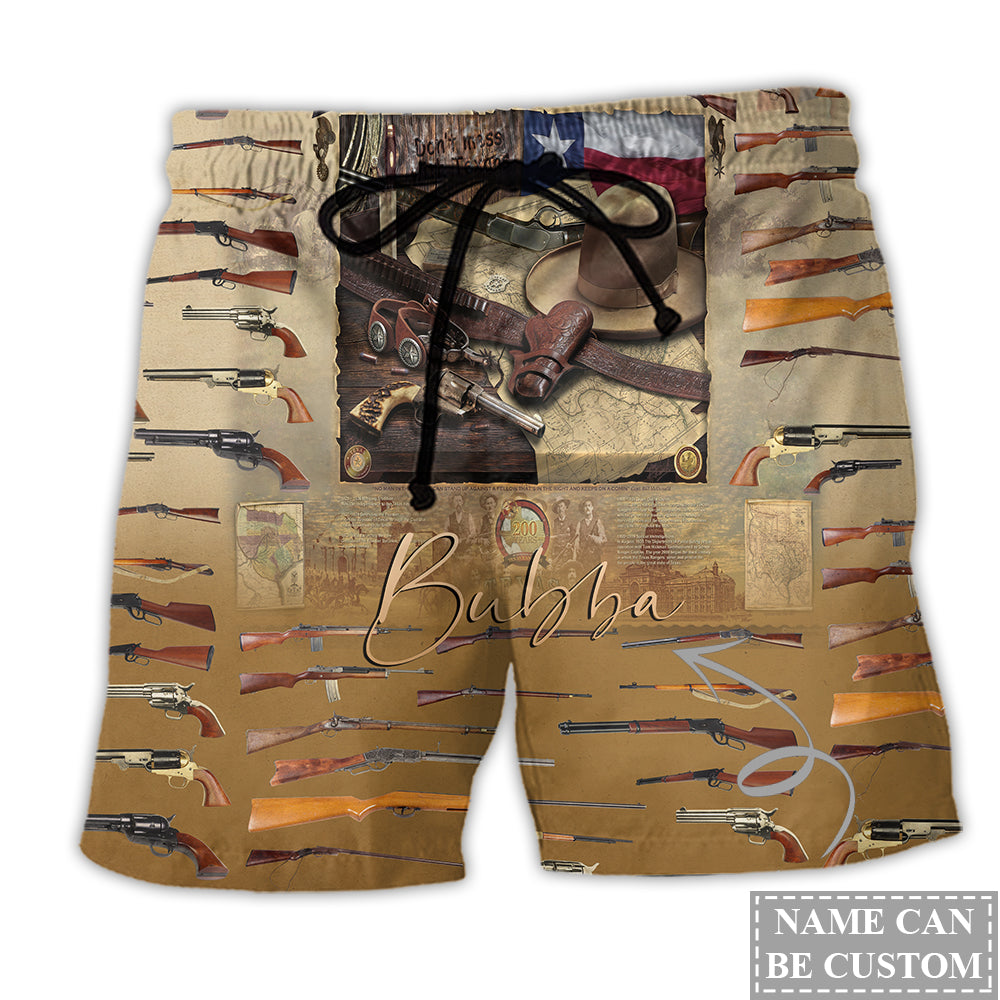 Texas Don't Mess With Texas Personalized - Beach Short - Owl Ohh - Owl Ohh
