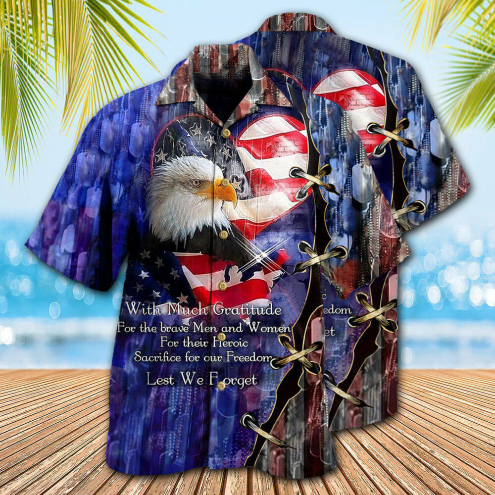 Veteran Thank You Veterans From The Heart With Eagle - Hawaiian Shirt - Owl Ohh - Owl Ohh