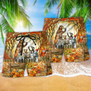 Thanksgiving Grateful Thankful And Blessed Autumn - Beach Short - Owl Ohh - Owl Ohh