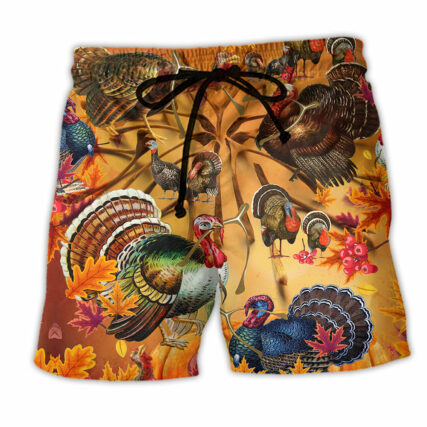 Thanksgiving Happy Wishbone Thanksgiving - Beach Short - Owl Ohh - Owl Ohh