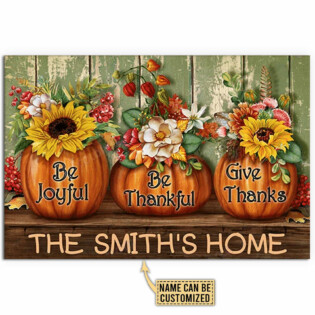 Thanksgiving Pumpkin Be Joyful Be Thankful Personalized - Horizontal Poster - Owl Ohh - Owl Ohh
