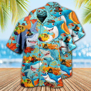 Shark Thanksgiving - Hawaiian Shirt - Owl Ohh - Owl Ohh