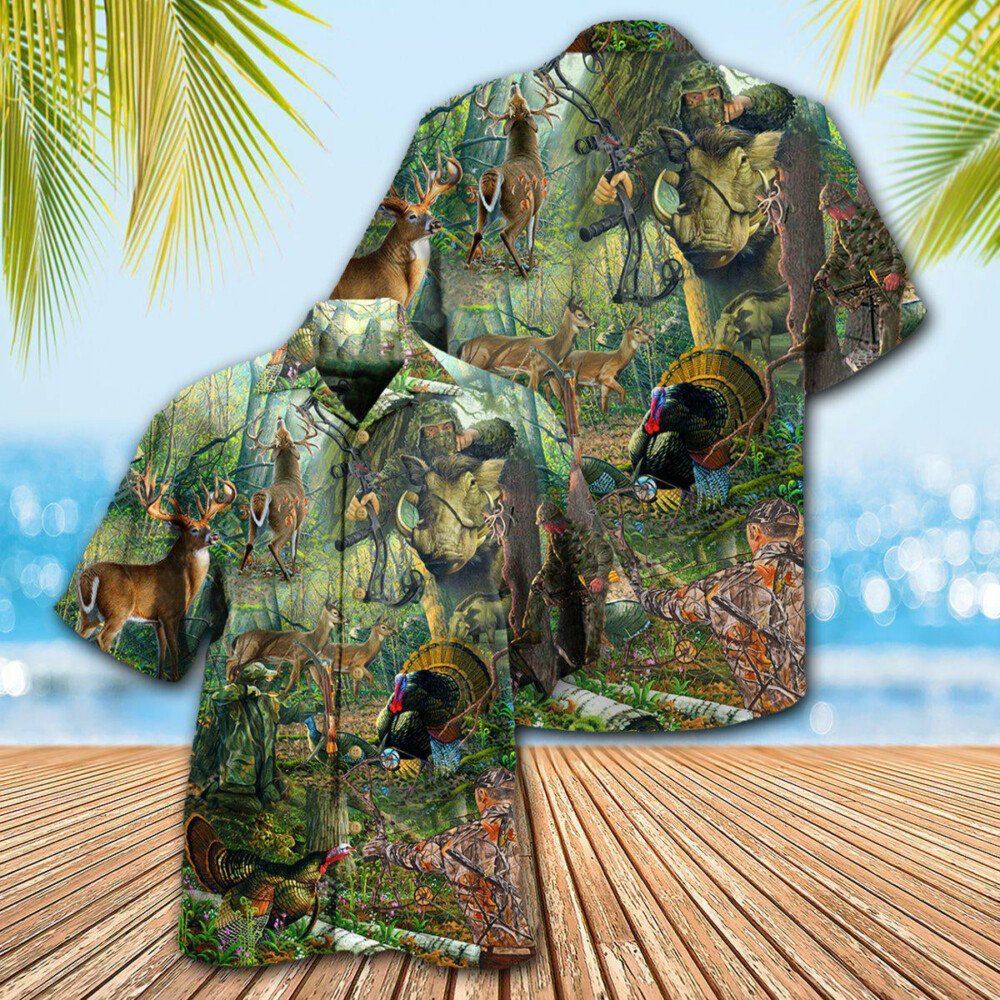 Hunting The Man The Myth The Hunting Legend Forest - Hawaiian Shirt - Owl Ohh - Owl Ohh